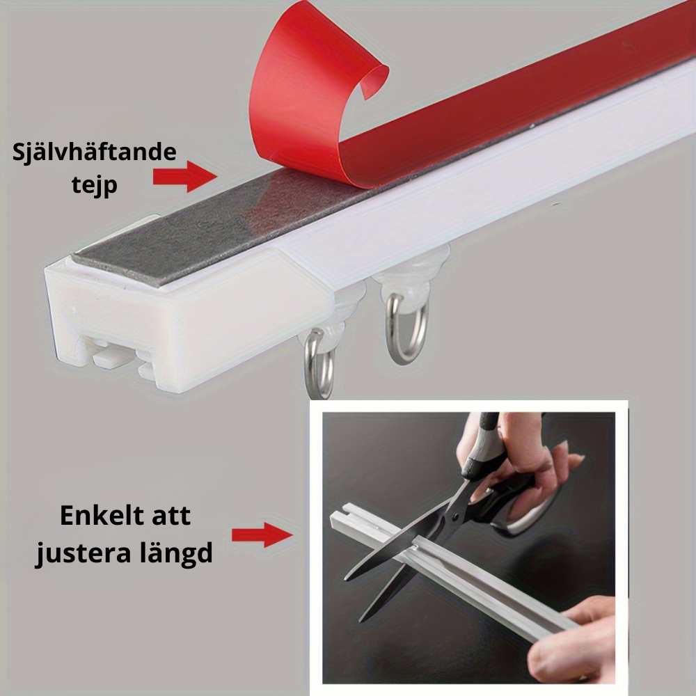 StickTrack™ System  Dela rummet – utan att borra.