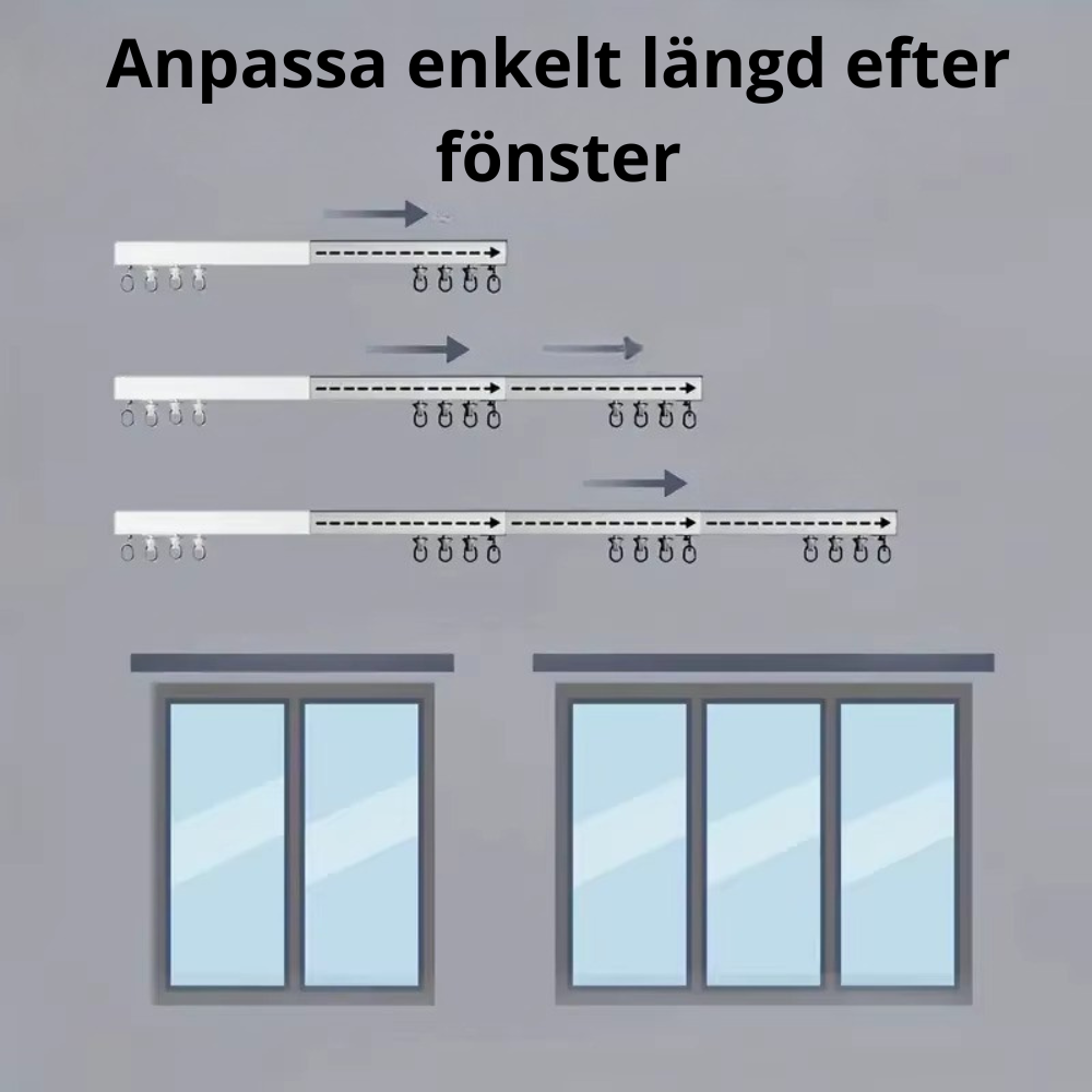 StickTrack™ System  Dela rummet – utan att borra.