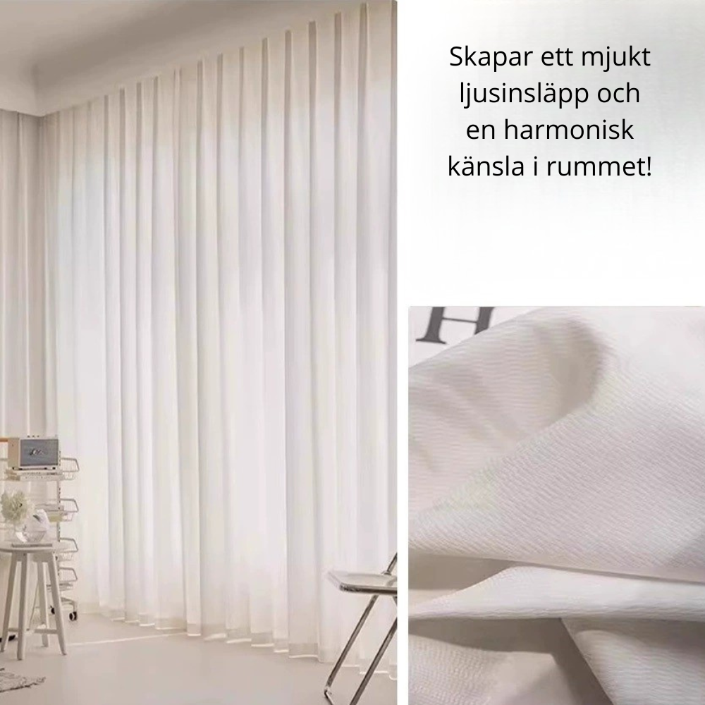 Skira gardiner med krokar – 2-pack!